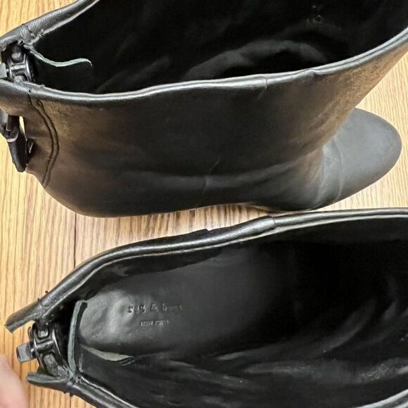 Rag & Bone Boots Newbury Ankle Booties Heels Black Leather Size 39 (8.5-9) - Picture 4 of 9